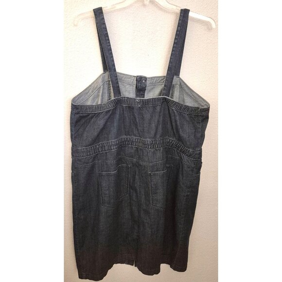 Universal Thread Dark Wash Denim Button Front Tank Dress Pockets 22W GUC - Picture 4 of 8
